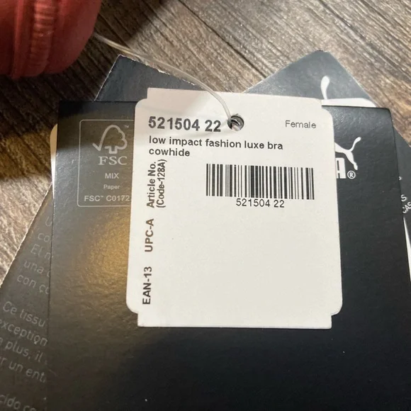 New Puma Women’s Low Impact Fashion Luxe Sports Bra Cowhide Sz XS - Picture 5 of 9